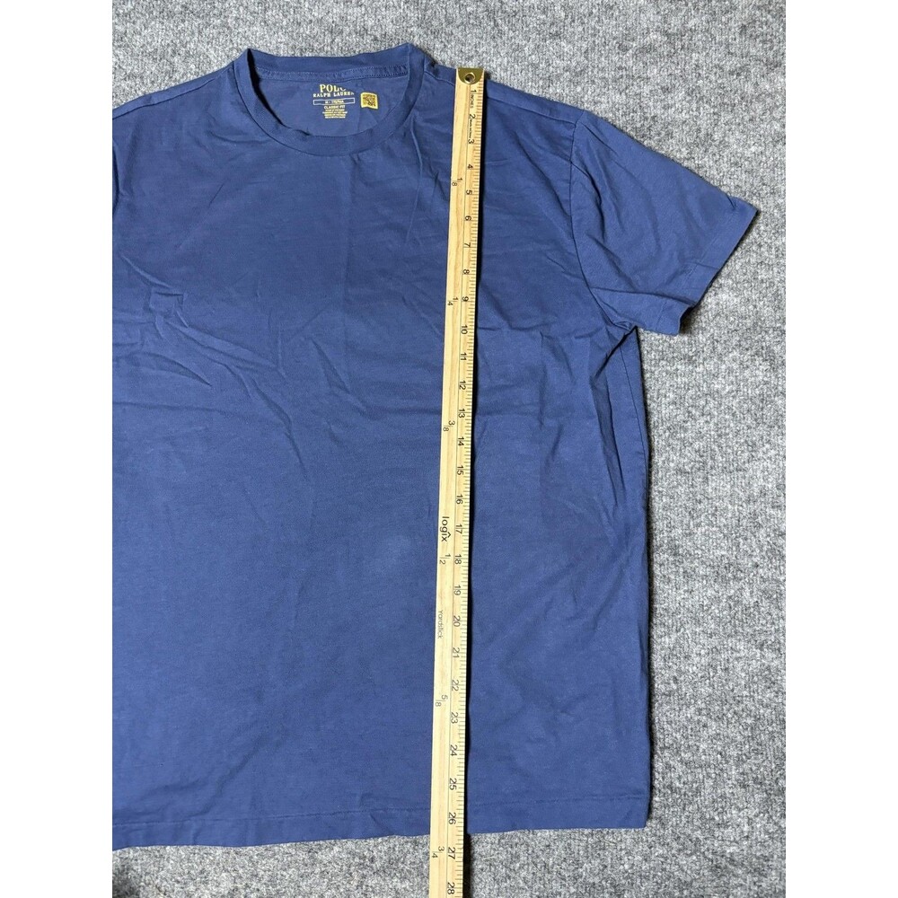 Polo Ralph Lauren Shirt Mens M Blue Short Sleeve Crew Neck Pink Pony Tee Tagless - Picture 4 of 6